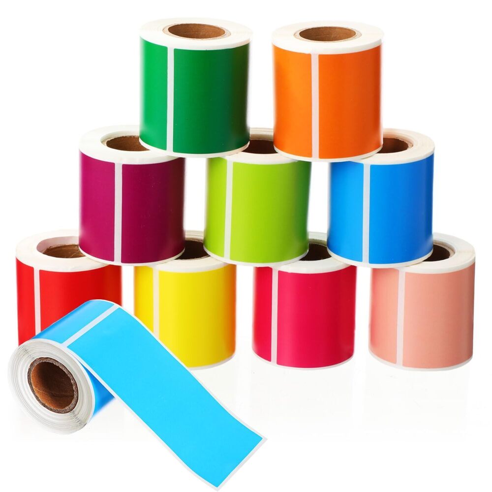 7429 10 Rolls Stickers Labels for Labeling Rectangular Color Coding Labels